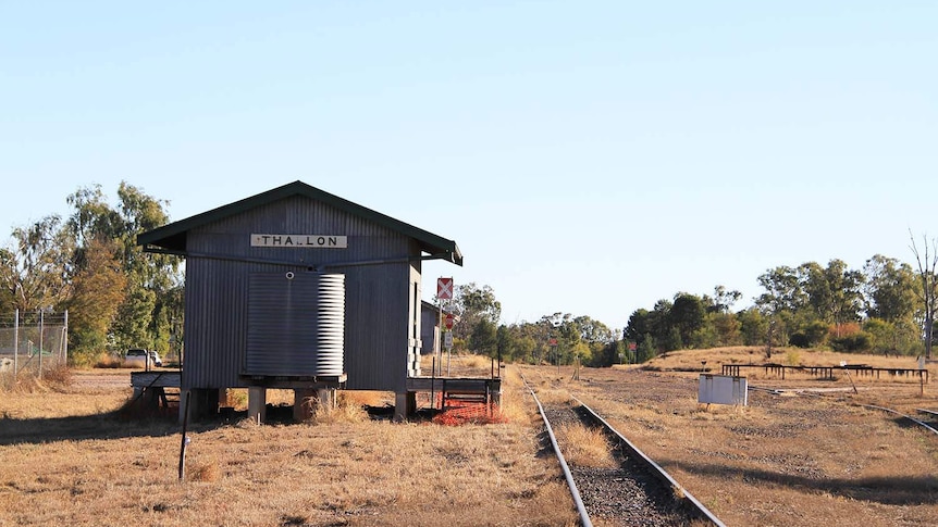 Rundown railway building in the Queensland outback town of Thallon