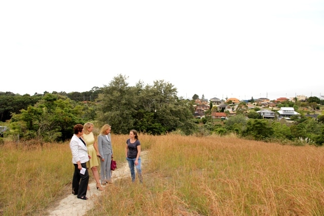 Jill Hall, Lynda Voltz and Sonia Hornery with Whitebridge resident Carmen McCartney