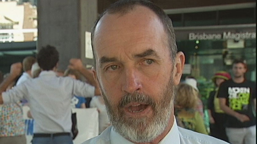 Central Qld grazier Bruce Currie outside the Land Court in Brisbane today.