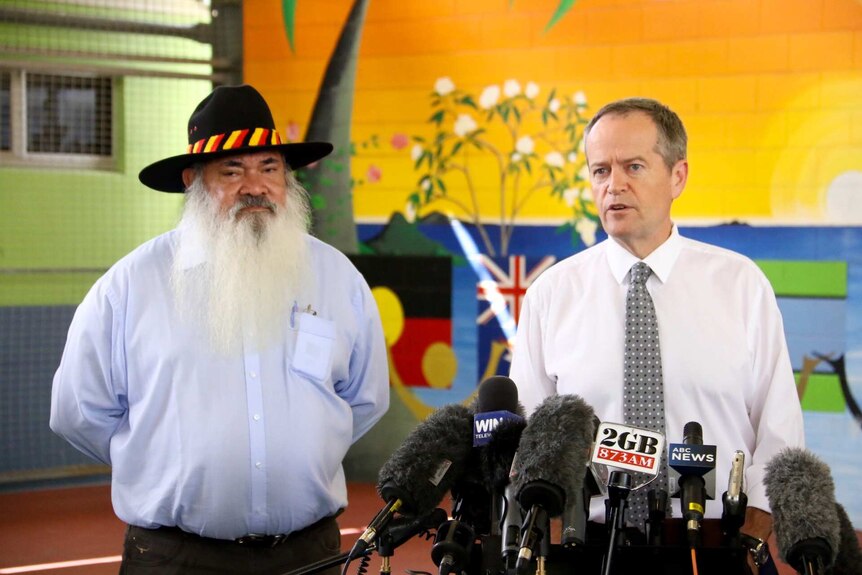 Senator Pat Dodson and Labor leader Bill Shorten