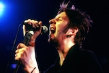 Shane MacGowan performs with The Popes at the Montreux Jazz festival.