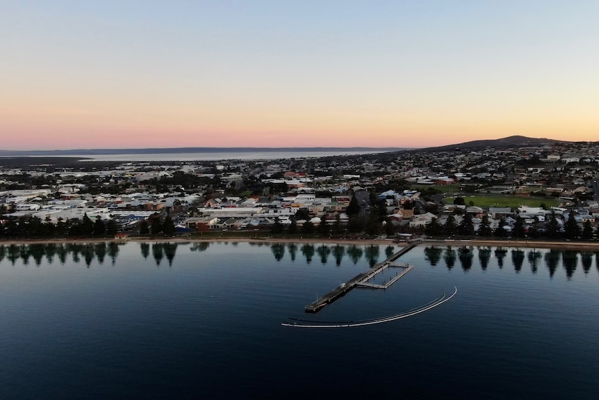 A drone shot of Port Lincoln, South Australia.