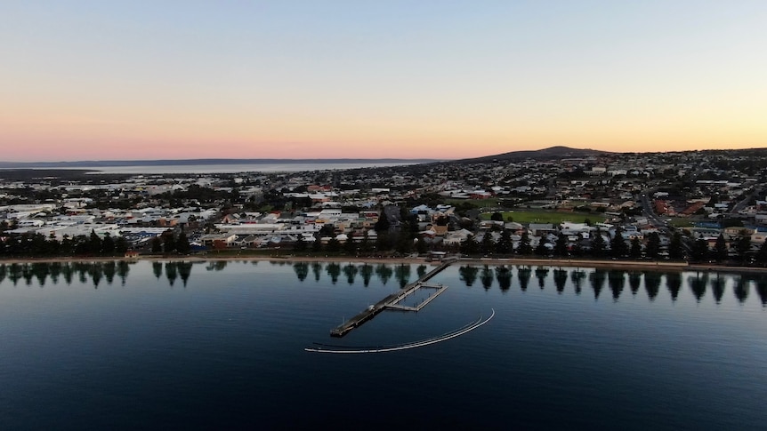 A drone shot of Port Lincoln, South Australia.