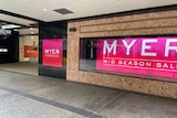 Closed Myer department store in Queen Street Mall in Brisbane's CBD.
