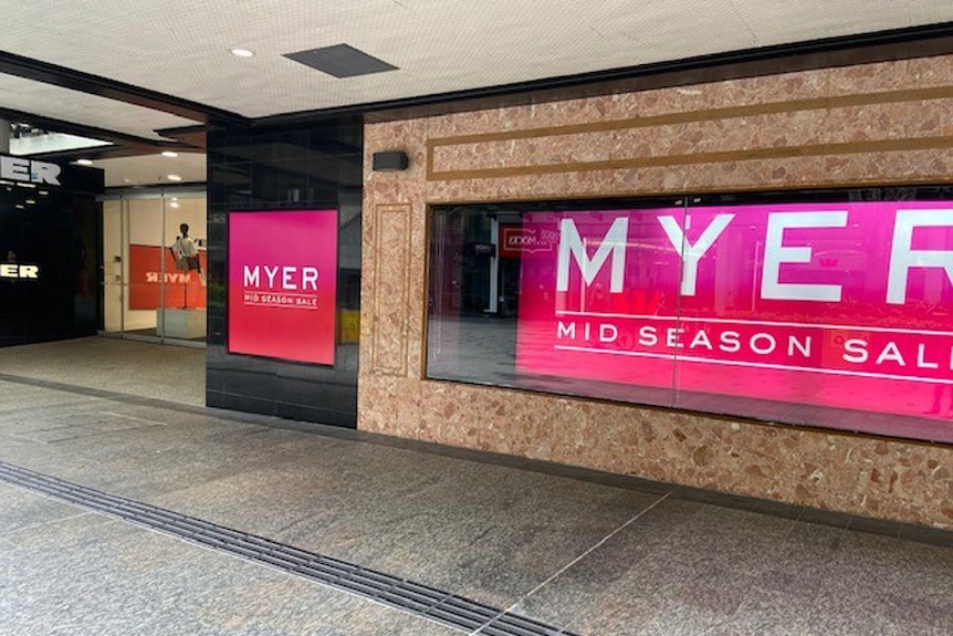 Closed Myer department store in Queen Street Mall in Brisbane's CBD.