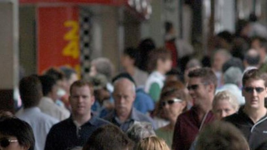 A very busy Queen Street Mall