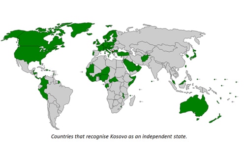 Countries that recognise Kosovo