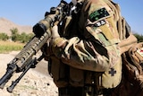 Australian soldier with weapon