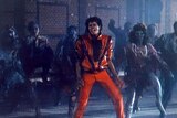 Michael Jackson dances during the 1983 film clip to his song Thriller.