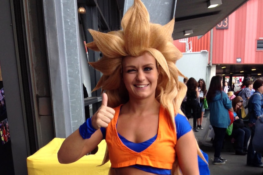 The Armageddon Expo in Melbourne gets a thumbs-up from this woman.