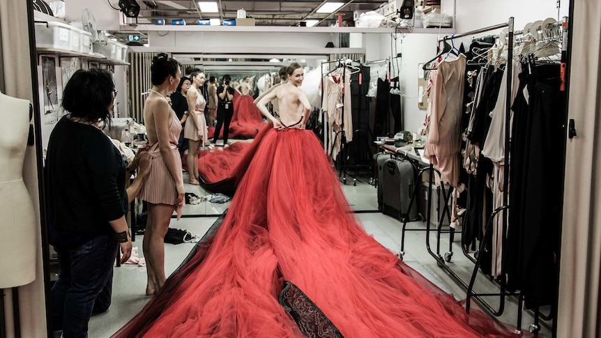 Dancer Amanda McGuigan in Kat Chan's red tutu