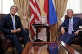 John Kerry and Sergei Lavrov meet