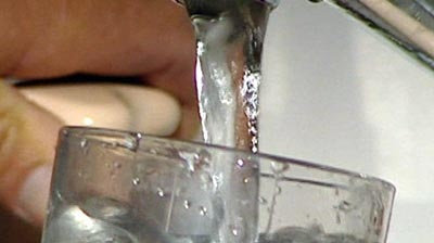 Water pouring from a tap