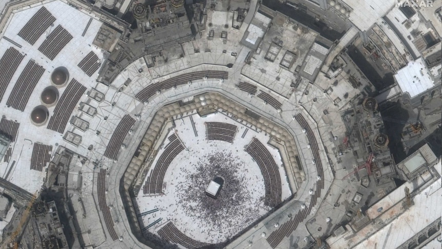 Great Mosque and Kaaba, Mecca on March 3, 2020