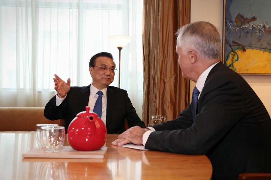 Malcolm Turnbull with Chinese Premier Li Keqiang