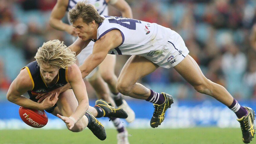 Beaten to the ball ... Dockers coach Lyon called the defensive effort against Adelaide "soft"