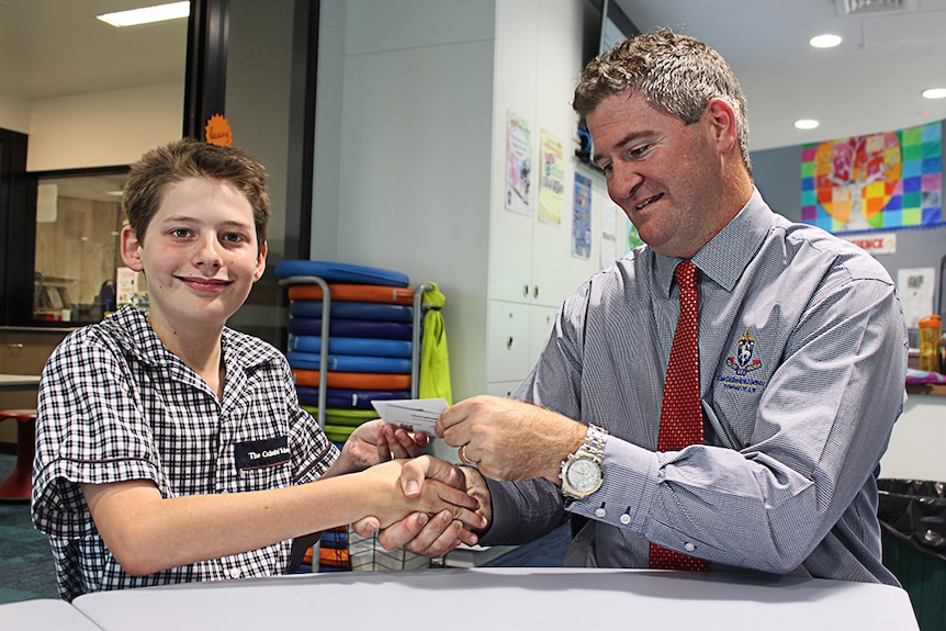 Hamish Finlayson and The Cathedral School Head of Junior School Luke Baills.