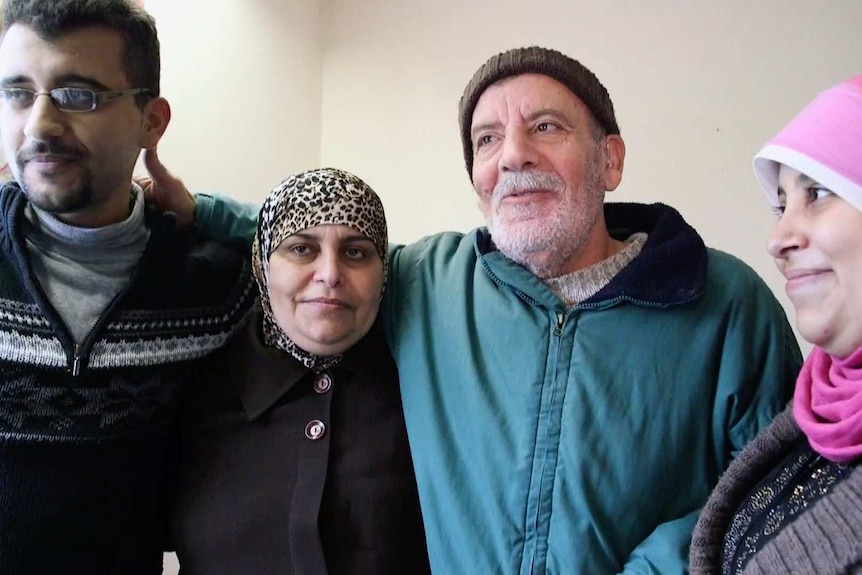 Nazieh Hussein with his family