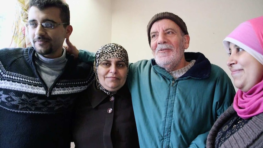 Nazieh Hussein with his family