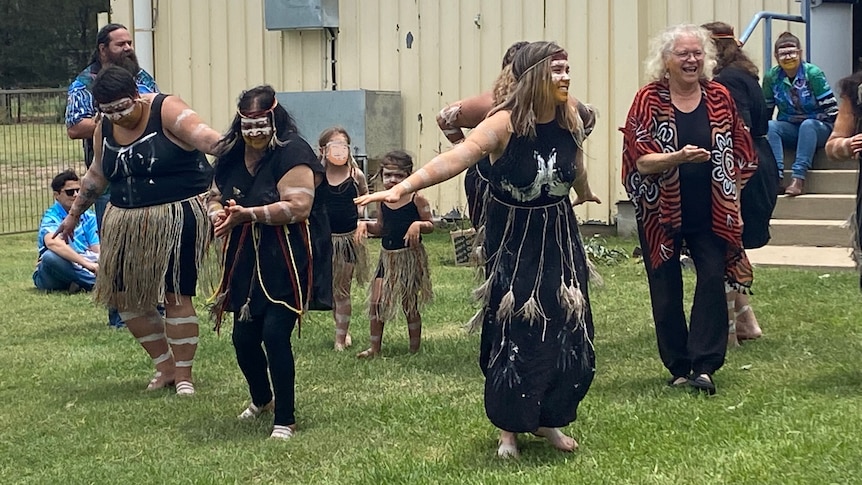 Traditional dancers at a ceremony at Dirranbandi.