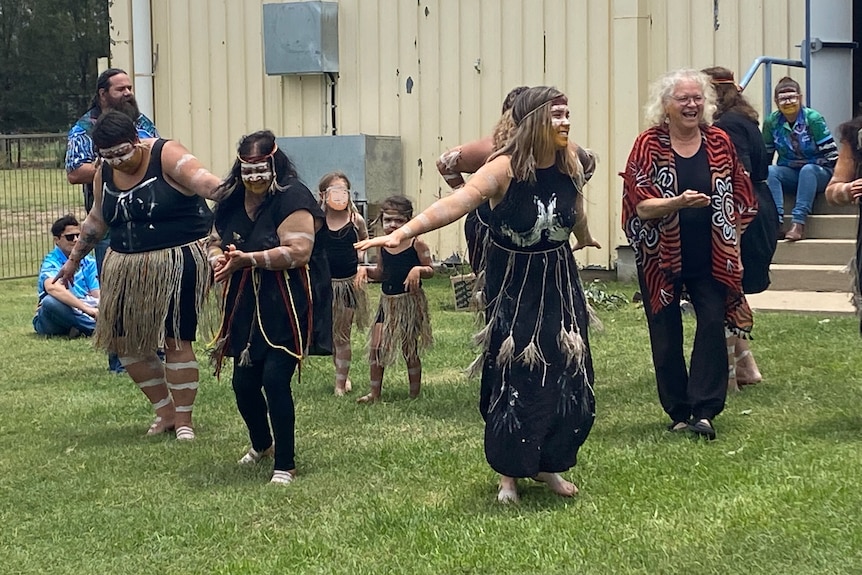 Traditional dancers at a ceremony at Dirranbandi.