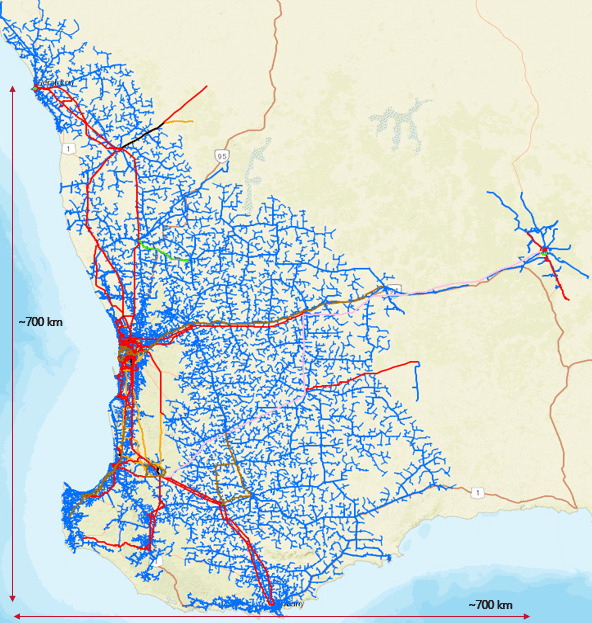 A map of the South West Interconnected System