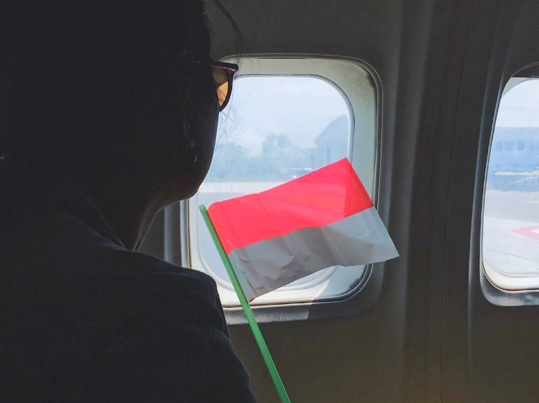 Indonesian arrives back in Jakarta