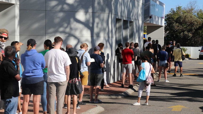 Queue at Centrelink Victoria Park