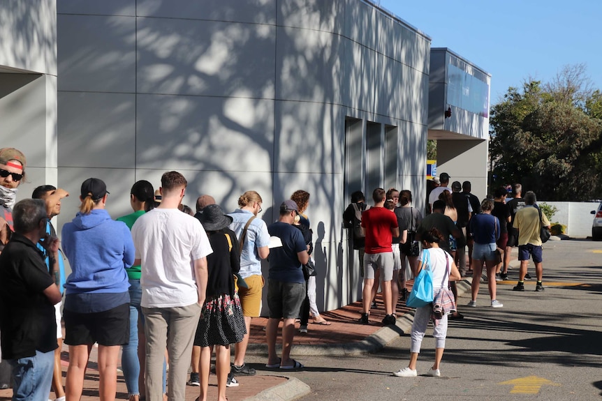 Queue at Centrelink Victoria Park