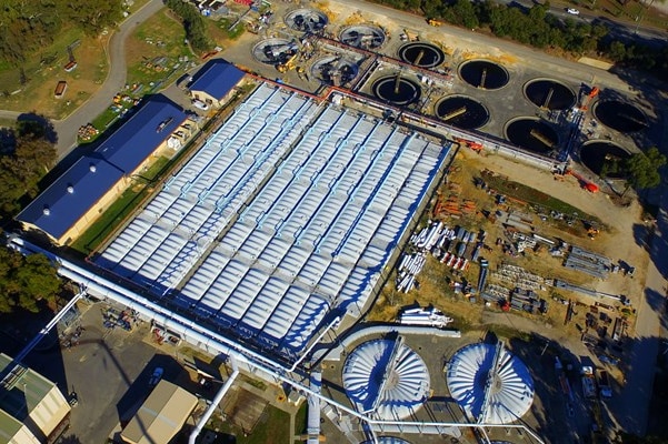 An aerial shot of the Subiaco Wastewater Treatment Plant.
