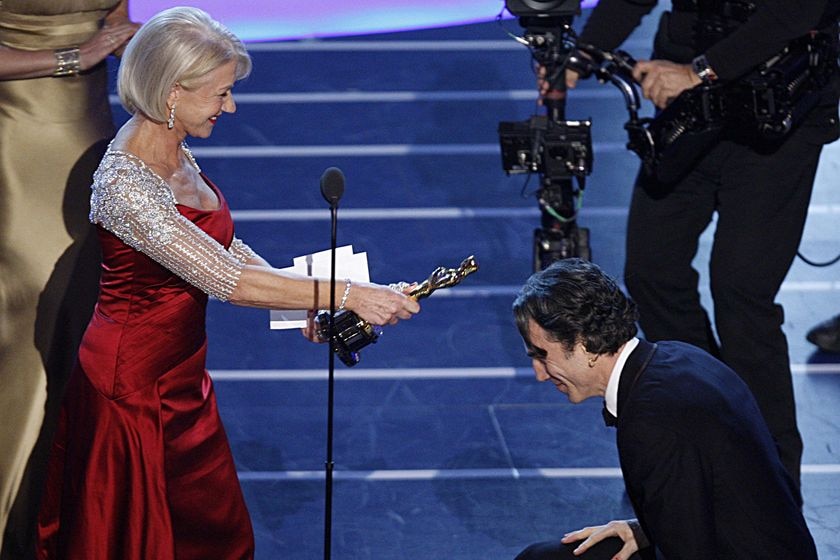 Actor Daniel Day-Lewis accepts the Oscar for best actor