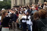 Protest against closure of Auslan sign language course