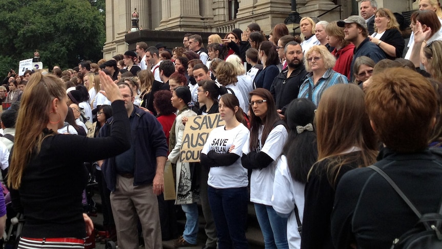 Protest against closure of Auslan sign language course