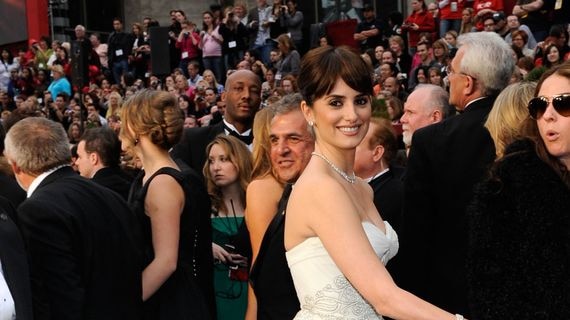 Actress Penelope Cruz greets fans at the 81st Academy Awards.