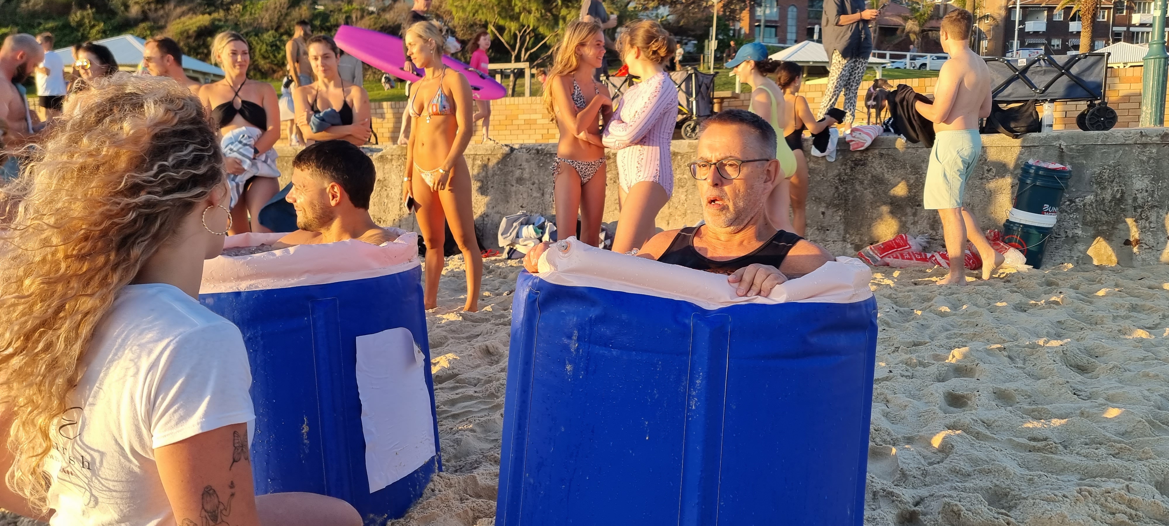 Norman Swan in ice bath