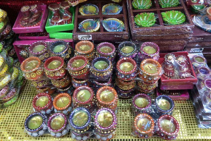 Diwali lamps from a store in Clayton.