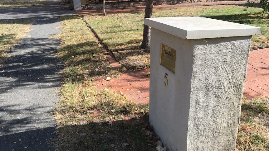 A front yard in Barton, Canberra where front fences are rare.