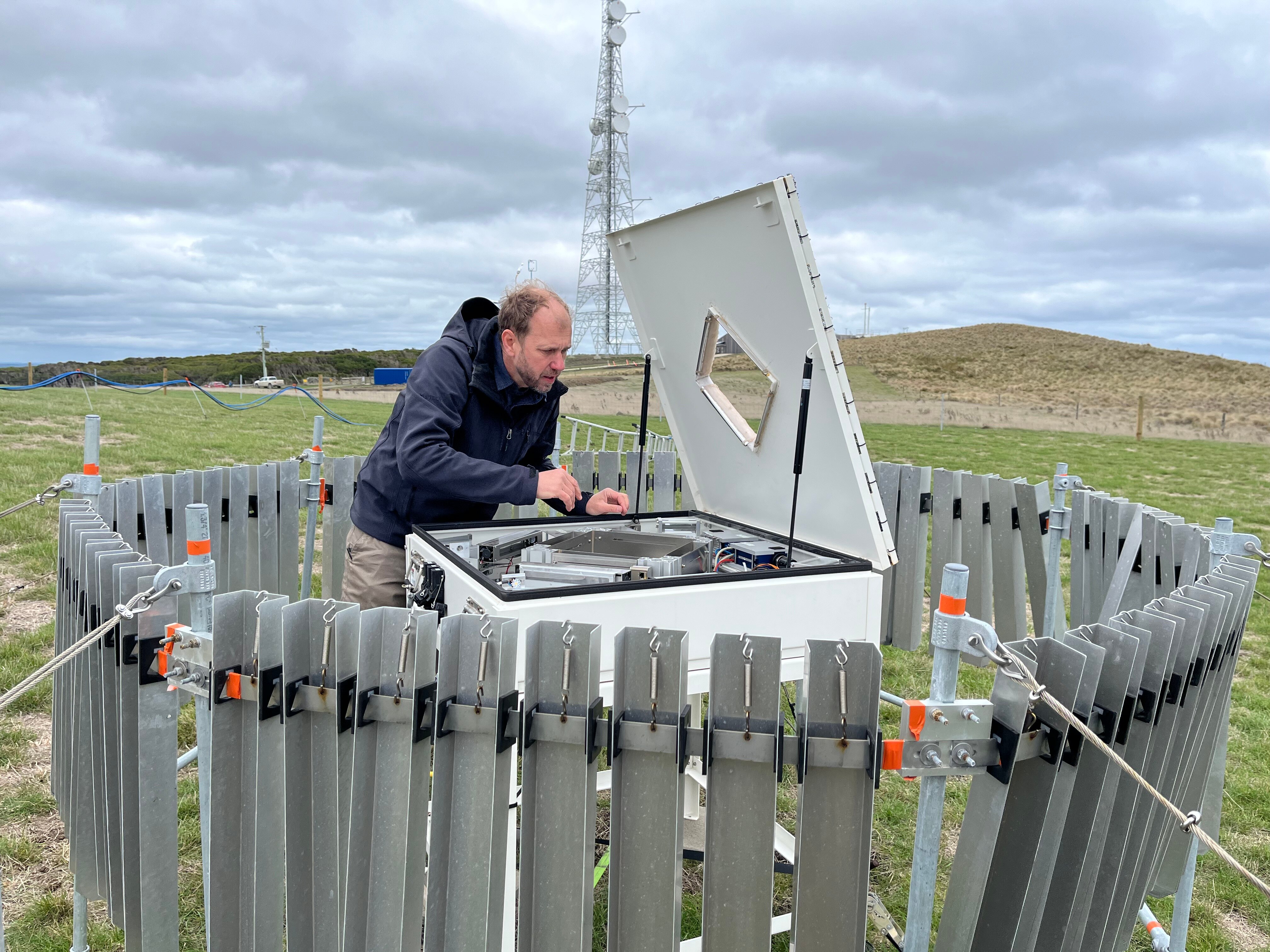 Heath Powers at the Kennaook_Cape Grime baseline air monitoring station 2024-04-22 10:04:00