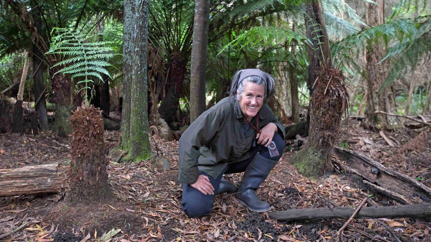 Dr Clare Hawkins in the bush.