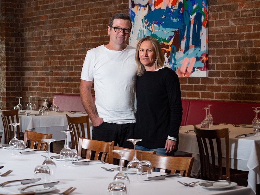 Tony and Nicole Worland of Tonic restaurant inside dining room.