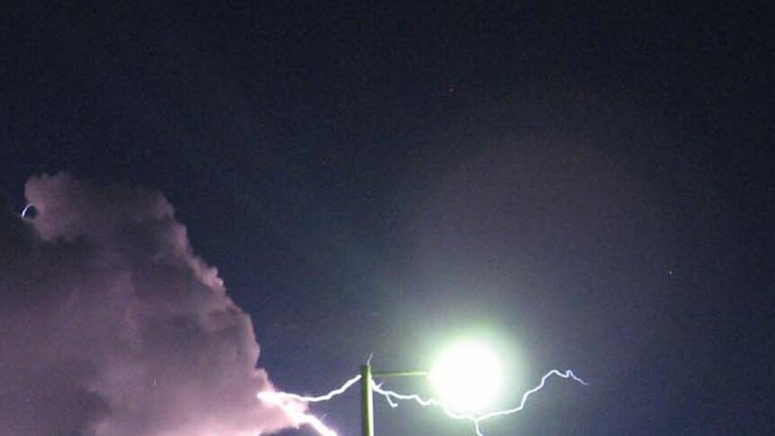 Lightning strikes over Morayfield