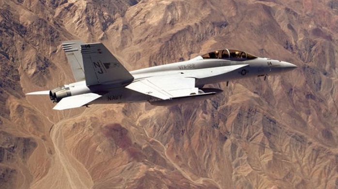 EA-18 Growler aircraft in flight