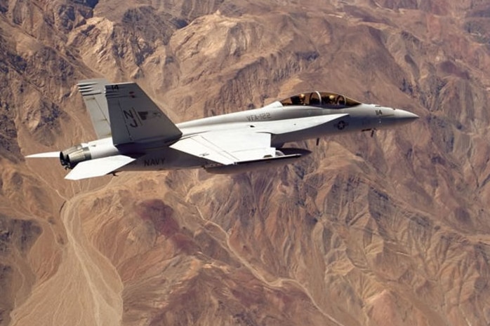 EA-18 Growler aircraft in flight