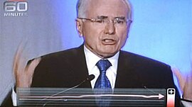 Prime Minister John Howard and the Channel 9 worm during the Leaders debate 21 October