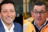 A composite image of Opposition Leader Matthew Guy and Premier Daniel Andrews.