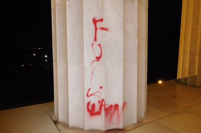 "F*ck law" graffitied on column at memorial