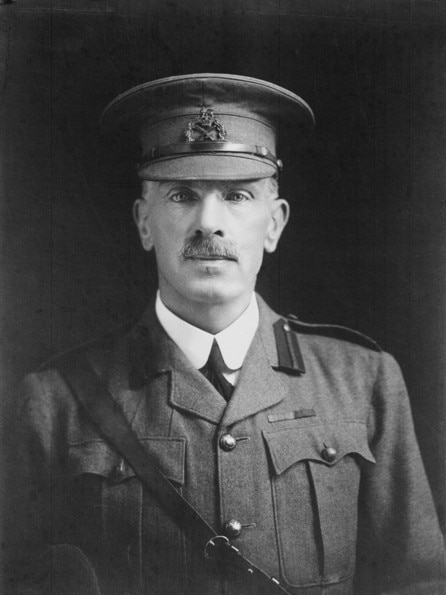 B&W image of a man in military uniform