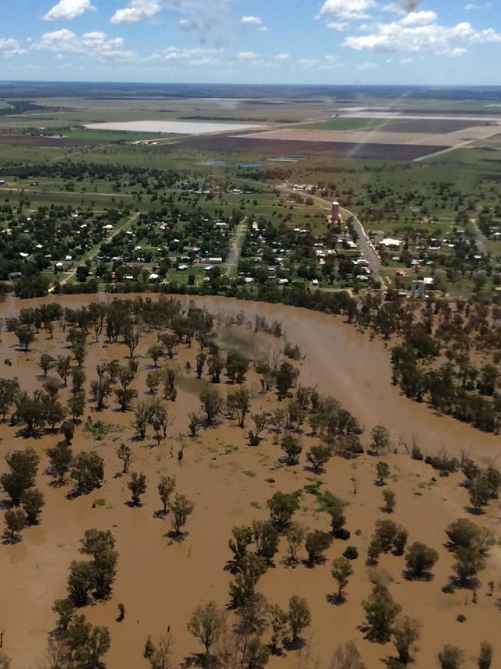 aerial shot of flooded area