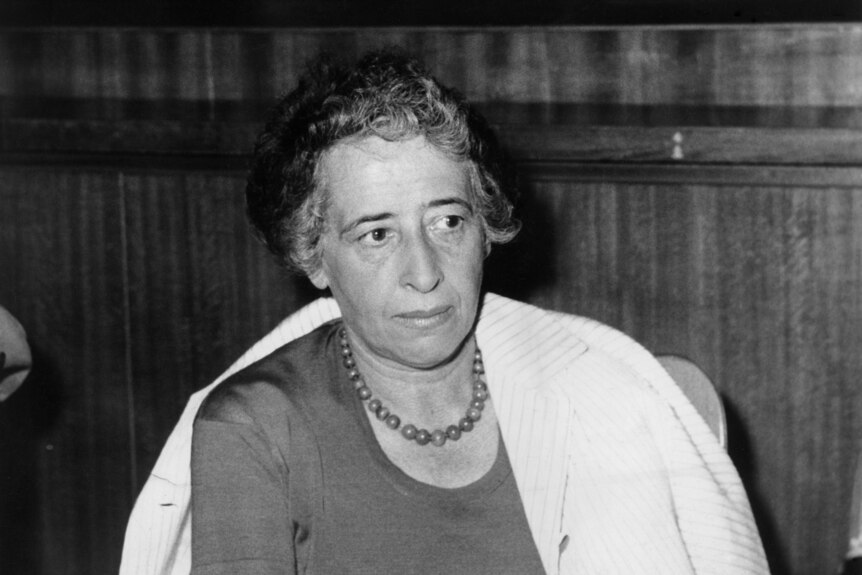 Hannah Arendt attending a conference in Germany