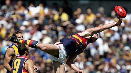 Rhett Biglands fists the ball for the Crows at Subiaco